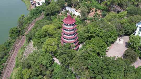 龙岩漳平振文塔东山塔九龙江榉子洲公园龙江