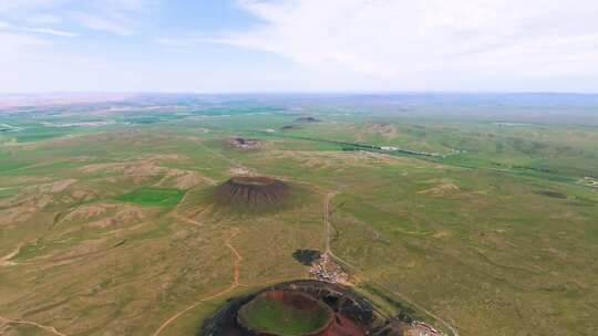 乌兰察布火山群航拍 内蒙古 乌兰哈达