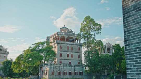 广东开平碉楼群 自立村 世界文化遗产建筑视频素材模板下载