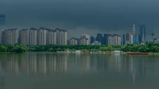 浑河大雨即将到来视频素材模板下载