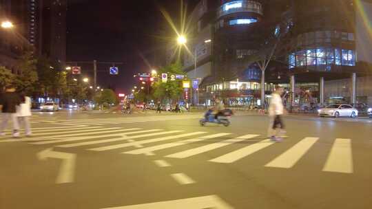 城市马路街头夜景视频素材视频素材模板下载