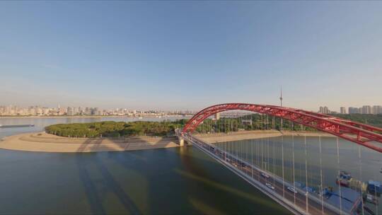 武汉晴川桥航拍视频素材模板下载