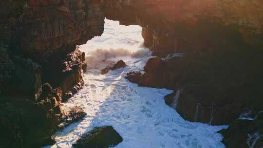 黄金时段，海洋，海浪，岩石