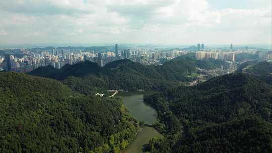 航拍贵阳城市建筑城市空景