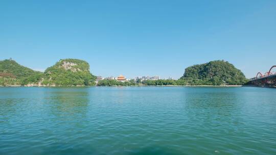 广西柳州百里柳江风景城市风光江景