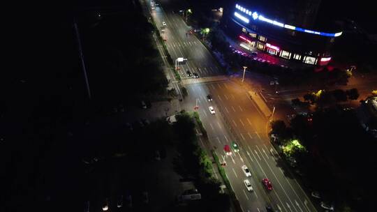 航拍武汉城市夜景