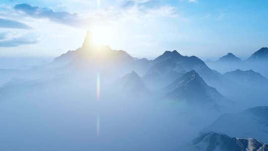 唯美雪山 雪山日出