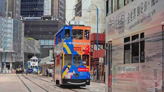 【正版素材】香港城市街道上环