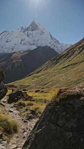 山脉，路径，喜马拉雅山，山峰