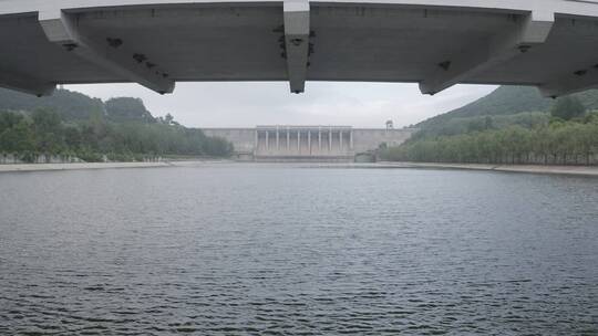 水库水坝防洪坝周边景色