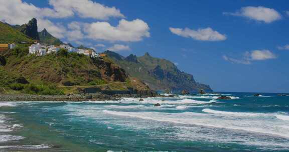 海滩，特内里费岛，海，海洋