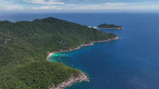 泰国龟岛热带雨林岛屿海湾自然风光航拍