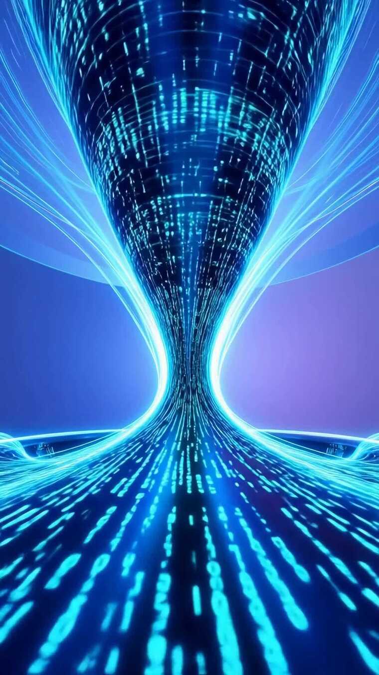 科技感蓝色隧道穿梭素材