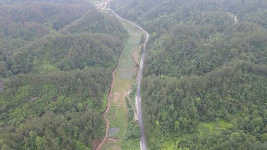 航拍山谷蜿蜒山路