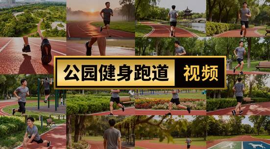 公园健身跑道场景视频高清在线视频素材下载