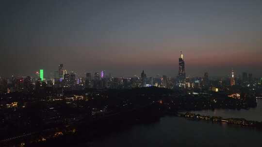 江苏南京紫峰大厦夏季日落晚霞景观