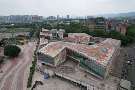 四川美术学院（虎溪校区）全景航拍素材