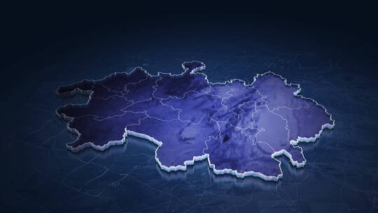 蓝色科技感地图安徽AE视频素材教程下载