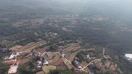 丘陵山川农田种植航拍