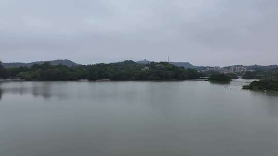 惠州西湖风景名胜区九曲桥航拍