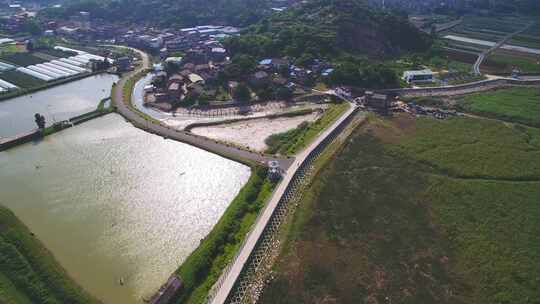 航拍福建福州闽江河口湿地公园湿地风光