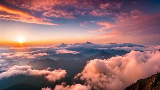 高山云海日出美景