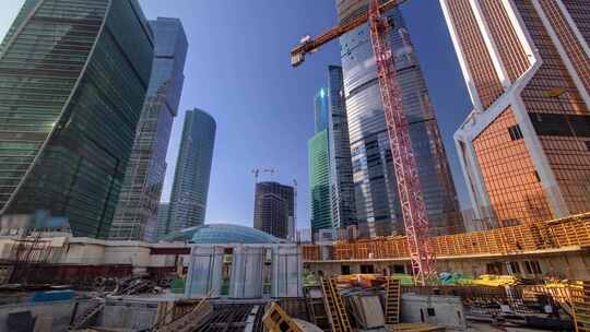 建筑，现场，脚手架，混凝土