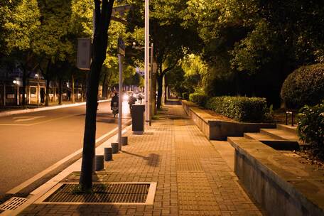 街道夜景大范围延时摄影