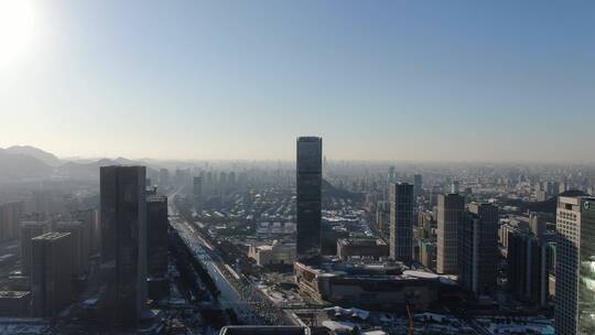 城市航拍山东济南万象城CBD