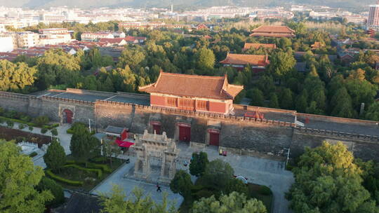 岱庙古建筑深秋景色风景视频素材模板下载