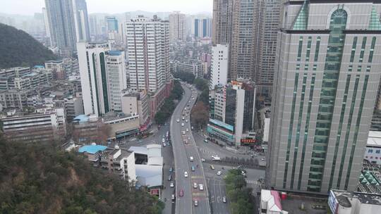 贵阳北京路交通航拍