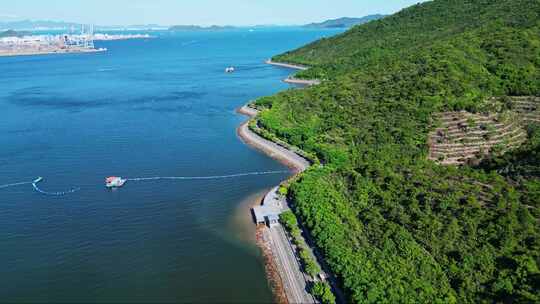 山水相依的海岛风光全景