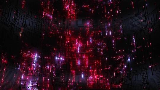 区块链大数据科技虚拟粒子空间电路板动画