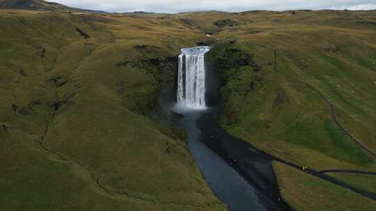 冰岛，瀑布，柯克朱费尔，冬季