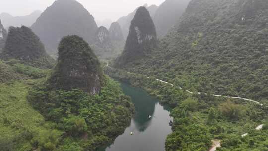 广西河池小三峡景区航拍