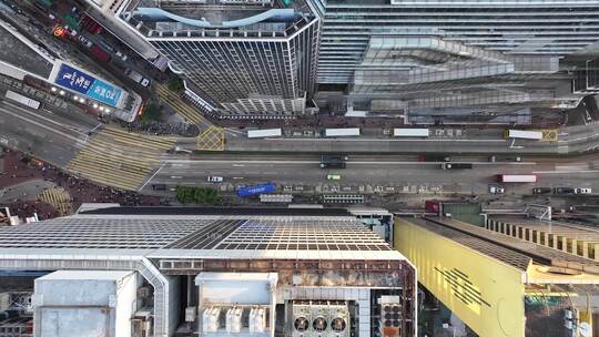 香港铜锣湾街道俯拍