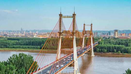 济南黄河大桥4K航拍延时视频