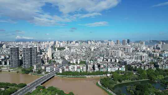 航拍汕头城市风光汕头大景