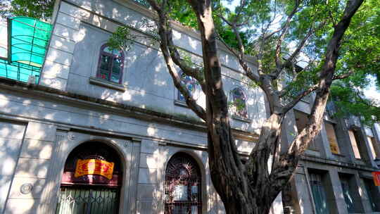 广州老街沙面大街历史景观欧式建筑