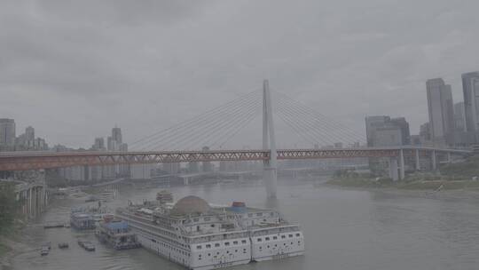 重庆千厮门大桥 长江大桥 山城视频素材模板下载