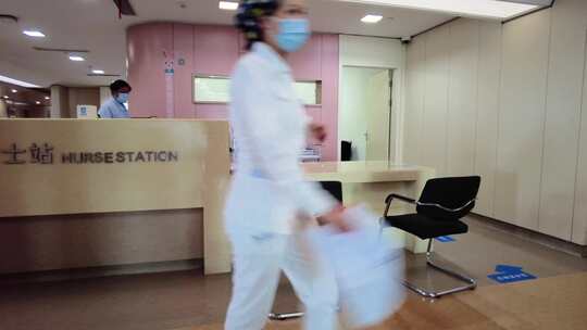 住院部医院护士站医生人流空镜头视频素材视频素材模板下载