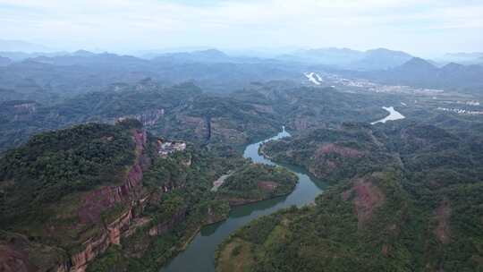 航拍韶关丹霞地貌 丹霞山阳元峰长老峰景区