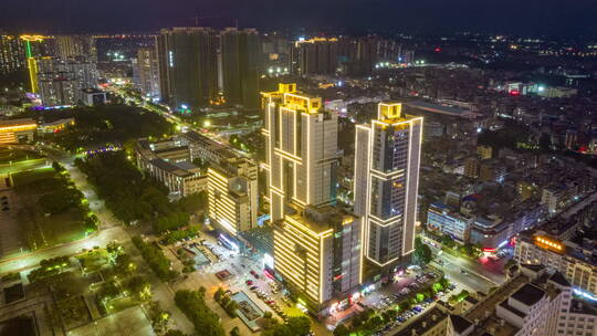 贵港宏桂城市广场夜景延时视频视频素材模板下载