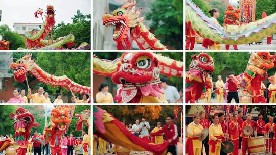 【4k】舞龙舞狮中国民间传统文化视频素材模板下载