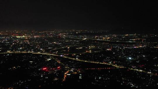 泉州市区夜景航拍500米高空泉州城市大景