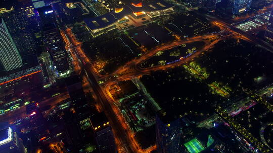 深圳中央商务区夜景航拍