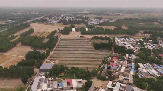 航拍 农田 北方 夏天 农村 村庄