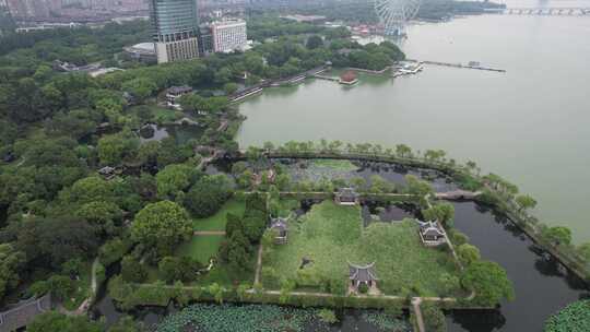 江苏无锡蠡园4A景区航拍