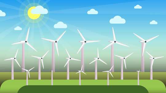 清洁能源风力发电动画宣传