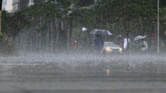 雨中城市视频素材模板下载